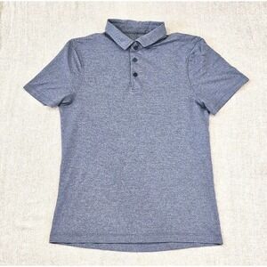 Lululemon Mens Evolution Polo Mens Small Gray Blue Heather Short Sleeve